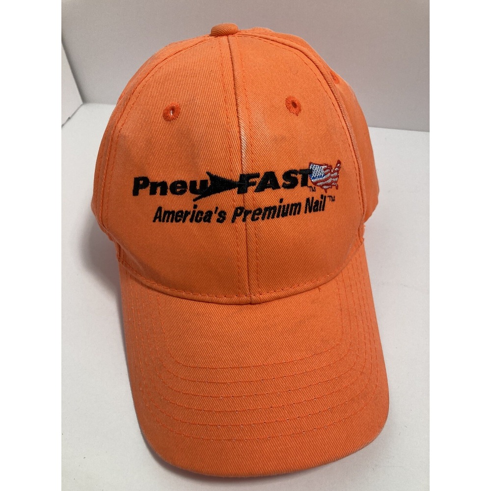 Blue Sky Pneu-FAST Baseball Cap Mens OSFA Orange Embroidered Construction Hat